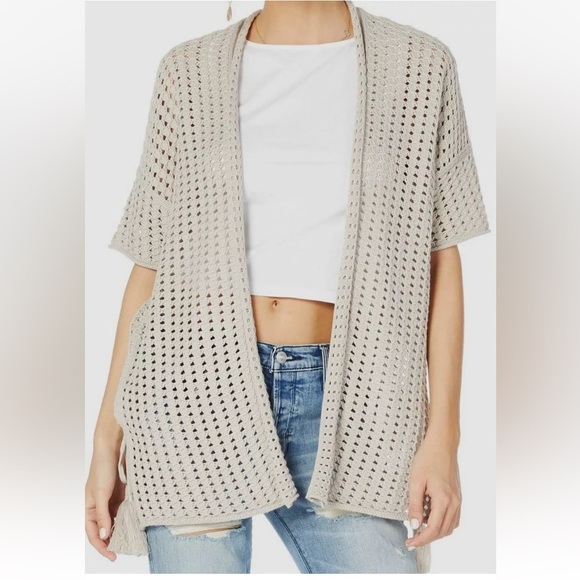 Michael Stars Fawn Flounce Sleeve Wrap With Tie Tassels Open Front Sweater XS - Picture 1 of 10